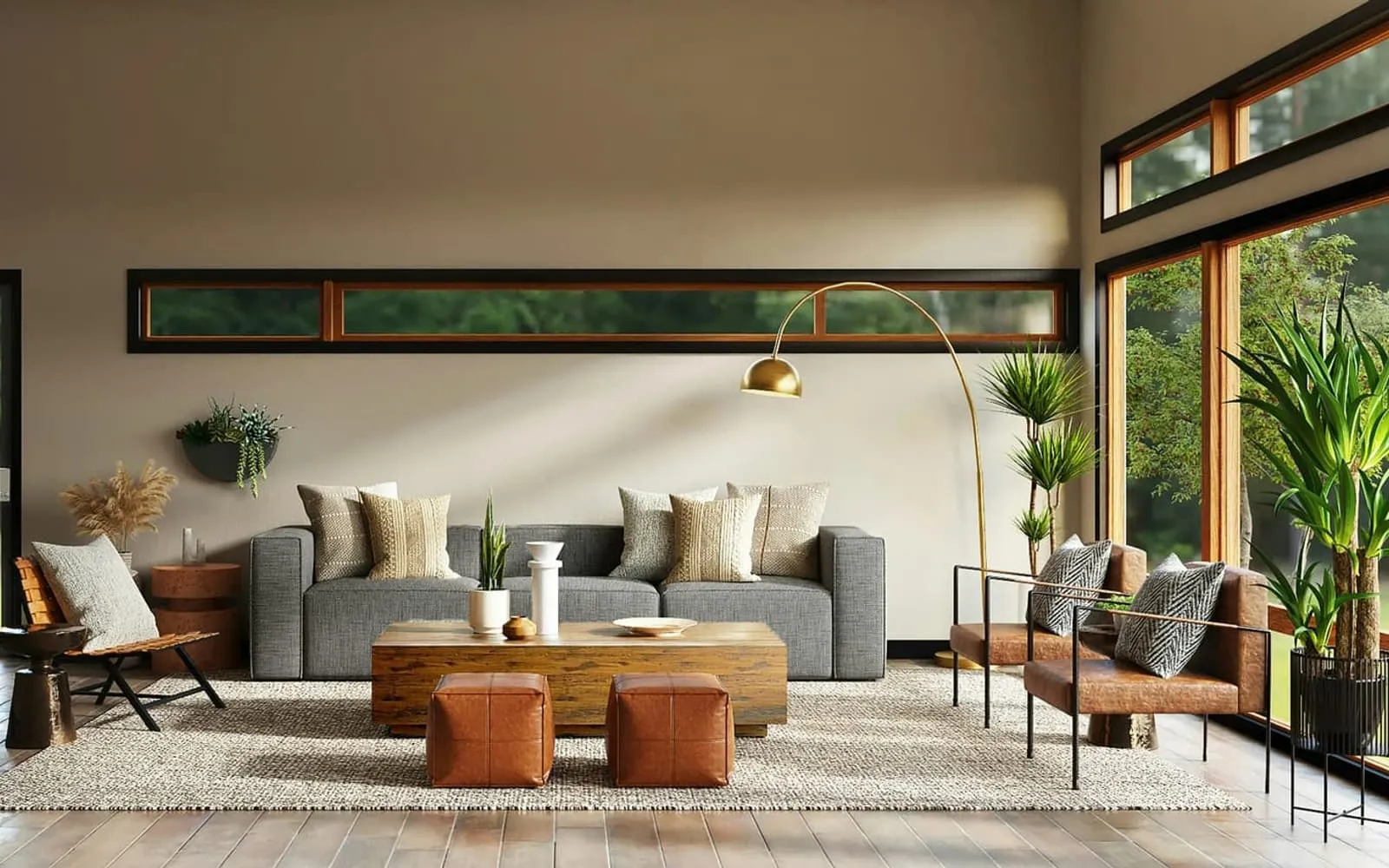 Bright modern living room in a residential apartment